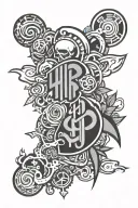 graffiti hip hop symbols tattoo design idea