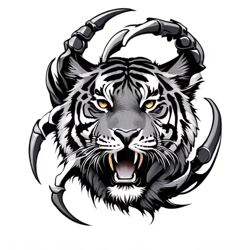 tiger claws left and right side tattoo design idea