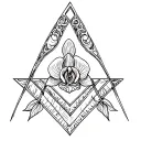 orchid freemason symbol tattoo design idea