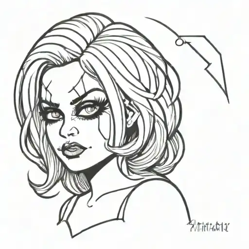 tiffany from the bride of chucky f baby tattoo design idea