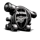 arsenal logo incorporated with big cannons tattoo design idea
