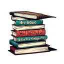 to kill a mocking bird inspired stack of 5 books stacked include words 'Hey Boo' and ' delete the adjectives' tattoo design idea
