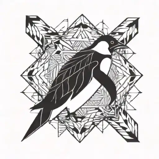 penguin x symbol that life goes on tattoo design idea