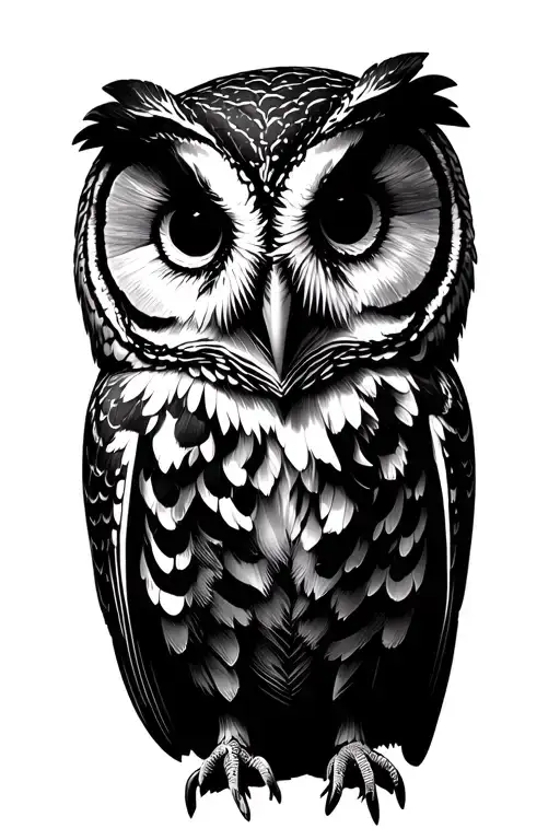 "2-6-65 / 9-17-25" Barred Owl tattoo design idea