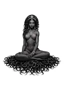 African American medusa goddess tattoo design idea