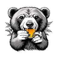 Bear eats honey tattoo design idea