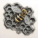 bee on honeycomb  tattoo design idea