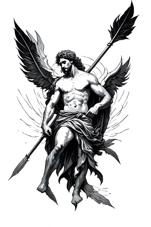 modern st Sebastian arrows tattoo design idea