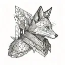 anthropomorphic fox in a suit of armour. include appealing extra details. black and grey tattoo. tattoo design idea