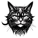 evil cat tattoo design idea