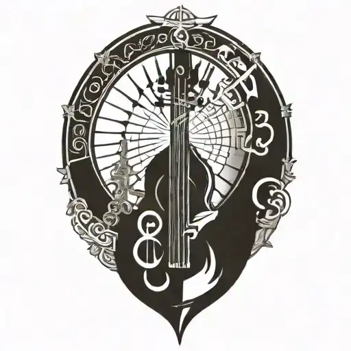 Music Peace travel inspired design tattoo design idea