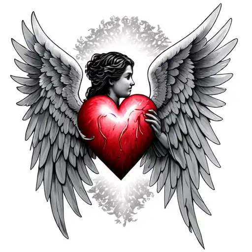 Ill hold you in my heart until i can hold you in heaven /angel wings n angels tattoo design idea