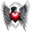 Ill hold you in my heart until i can hold you in heaven /angel wings n angels tattoo design idea