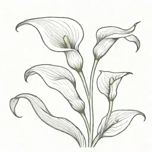 calla lily with stem fineline tattoo design idea