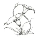 calla lily with stem fineline tattoo design idea