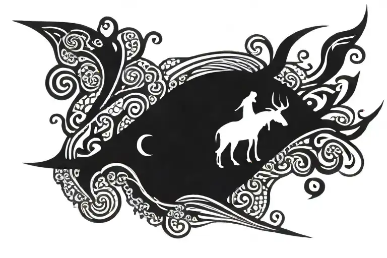 the story of Noah full left arm tattoo in Nordic gothic tattoo tribal tattoo design idea