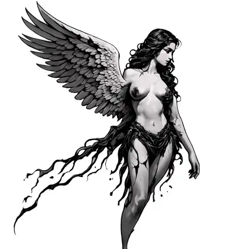 Broken Angel tattoo design idea