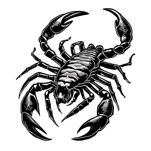 A fusion tattoo design combining elements of a scorpion and water bearer to represent both Scorpio and Aquarius zodiac signs tattoo design idea