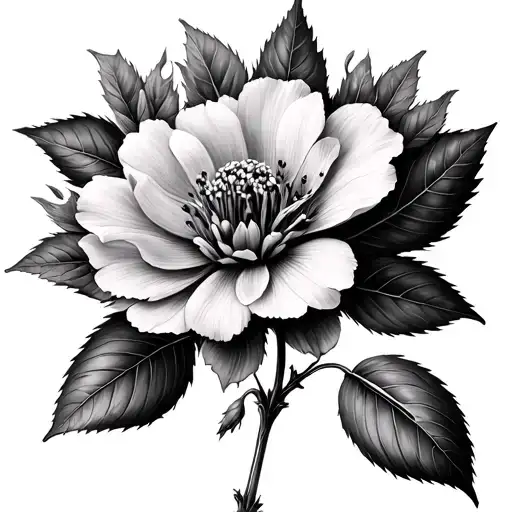 hawthorn flower tattoo design idea