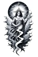 Libra, Balance, thunder storm tattoo design idea