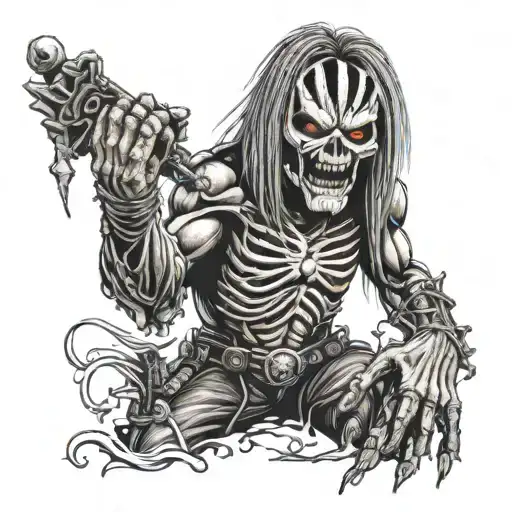 iron maiden eddie tattoo design idea