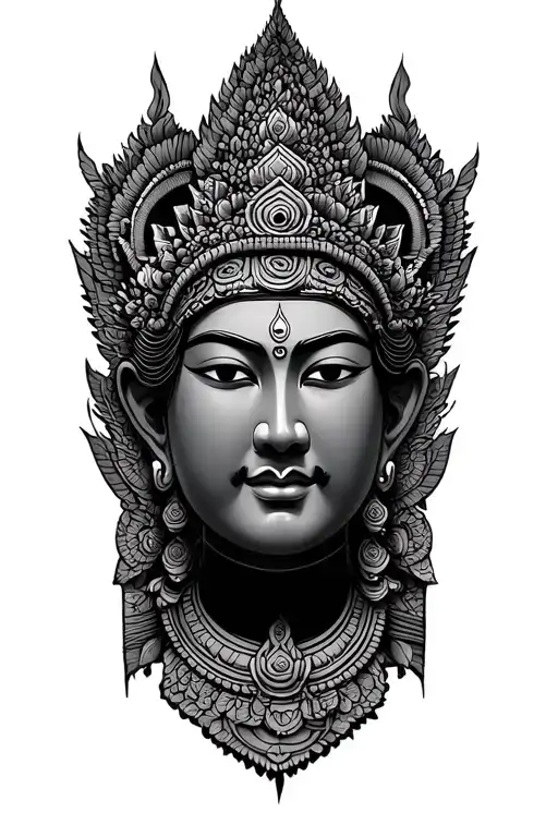 laos temple tattoo design idea