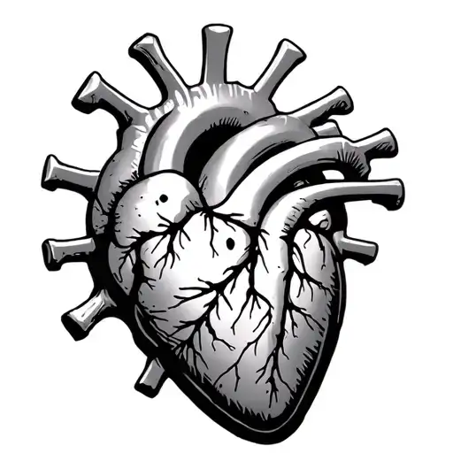 heart bit line with bus gear 5 luffy tattoo design idea