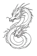 Twin dragons going tattoo design idea