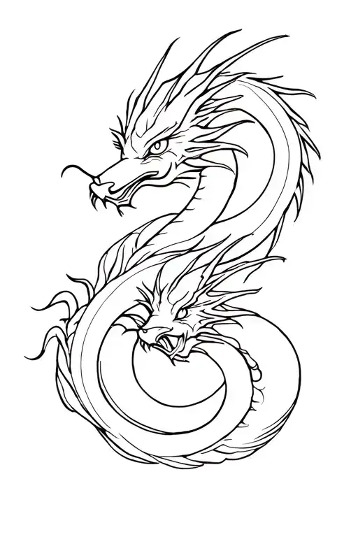 Twin dragons going tattoo design idea