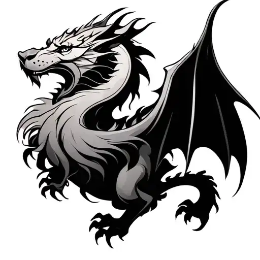 dragon in the shape of Leo zodiac sign incorporated tattoo design idea