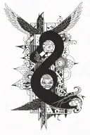 make me a patchwork leg sleeve tattoo, i wanna include things from each of my favorite characters. Rick’s famous quote f tattoo design idea