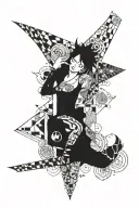 make me a patchwork leg sleeve tattoo, i wanna include things from each of my favorite characters. Rick’s famous quote f tattoo design idea