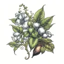 three elements, sweet pea, beans, brownie tattoo design idea