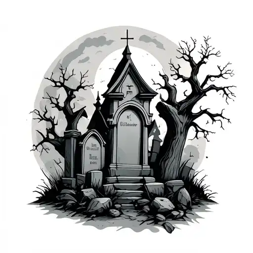 Graveyard tattoo design idea