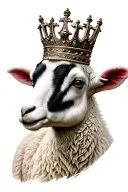 lamb with crown tattoo design idea