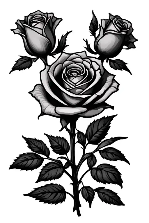 rose bouquet with the stem saying proverbs 16:4 tattoo design idea
