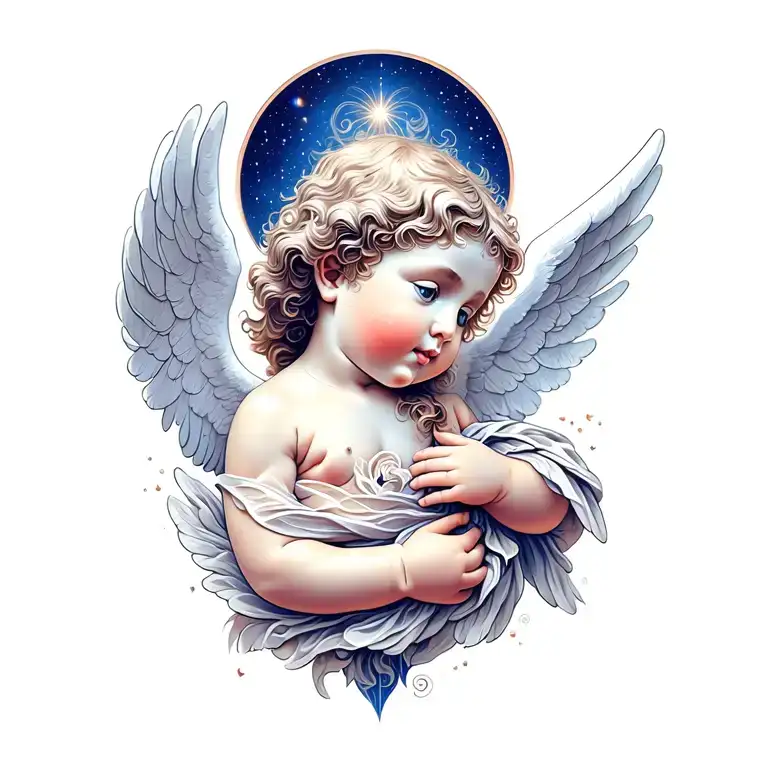 Cherub angel tattoo design idea
