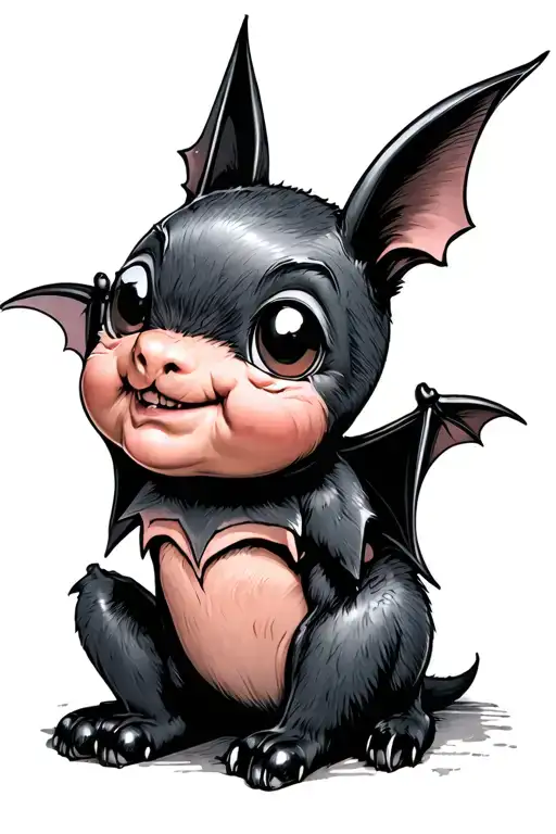 a little bat, cuddle slut personality tattoo design idea