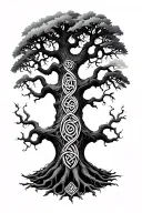 celtic oak tree tattoo design idea