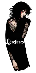 "Lonelines " sad Lettering tattoo design idea