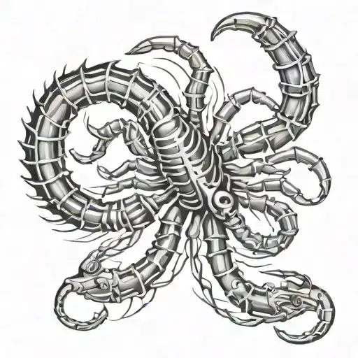 biomech scorpion tattoo design idea