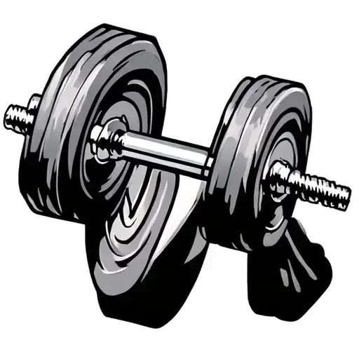 powerlifting dumbbell tattoo design idea