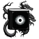 dragon book Evil Eye tattoo design idea