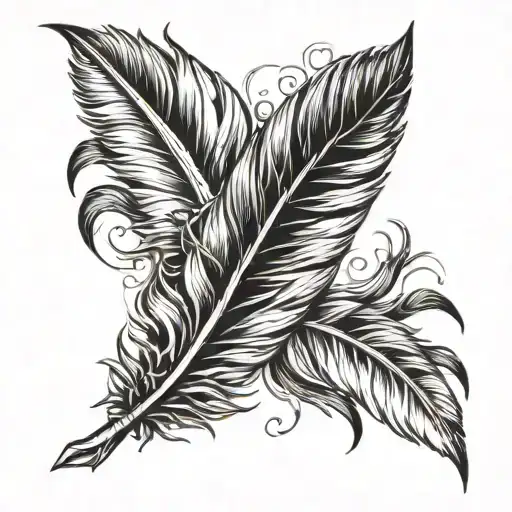 eagle feather  tattoo design idea