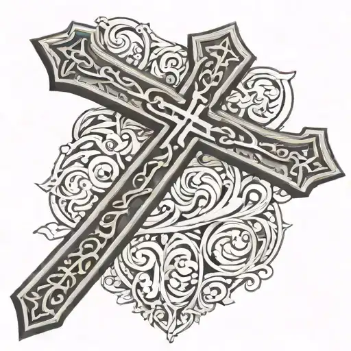 a cross with the verse luke 1:37 going through it  tattoo design idea
