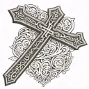 a cross with the verse luke 1:37 going through it  tattoo design idea