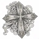 a cross with the verse luke 1:37 going through it  tattoo design idea