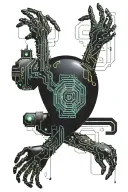 arm tattoo computer binary code, neon ambiance, abstract black oil, gear mecha, detailed acrylic, grunge, intricate comp tattoo design idea
