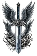 sword with wings tattoo design idea