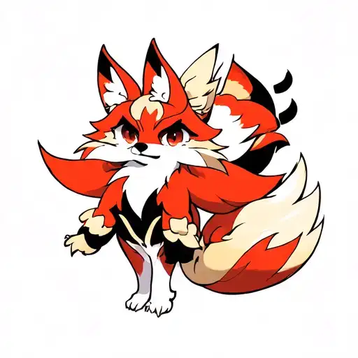 Higanbana and Nine Tailed Fox tattoo design idea